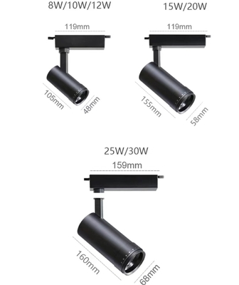 COB LED 焦点ライト トラックライト 組み込みアルミニウムハウジングと反光レンズ