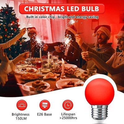 LED G45 グローブ クリスマスライト 1W カラーナイト ミニエディソン E26 15W 相当赤電球