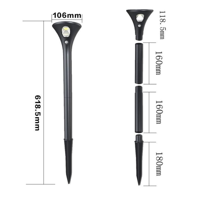 106*618.5mm ソーラーガーデン 庭 LED 芝生ランプ 屋外通路照明 耐久性