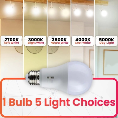10W 1100 ルメン 2700-6500K 日光 5CCT LED 電球 80 Ra 色表現指数