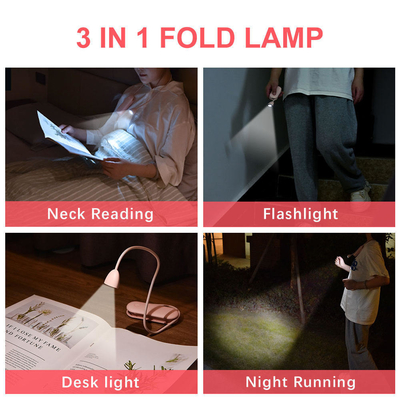 リチウム電池型 柔らかいLED折りたたみ式本用目保護用ライト 黒色