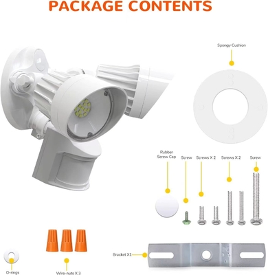 長寿命 20W IP65 ホワイト LED モーションセンサー 屋外照明用 セキュリティライト