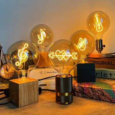 LEDファイラメント電球ベース 4W ガラス 透明 アンバー G80/95 シリーズ 暗くなる ハローラブレター