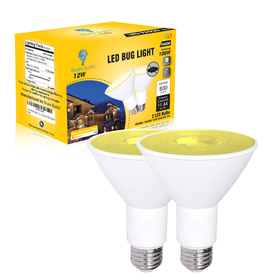 12W 100W 調節可能 防水 E26 3000K 暖かい白色 LED 洪水灯泡 PAR30 ボタンコントローラ