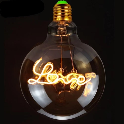ホテル LED フィラメント ランプ 4W G125 シリーズ 暗くなるガラス 透明 アンバーベース エジソン ランプ