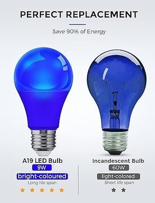 青いLED電球 A19 9W E26 屋外クリスマス照明と回路設計のための非暗色