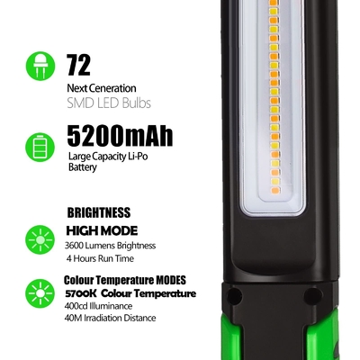 緊急メンテナンスの検査 2600 ルメン LED 機内照明 検査照明