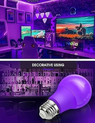 15000時間 ライフタイム パープル LED ランプ A19 9W 家やパーティーの装飾用