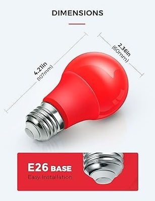 E26 レッド LED ランプ A19 9W バレンタインデー 屋内 玄関 感謝祭 年の飾り付け