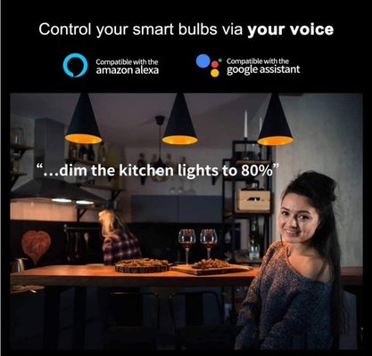 9W E27/B22 多色調節可能なWiFi LED電球 グーグルアレクサ対応 住宅用