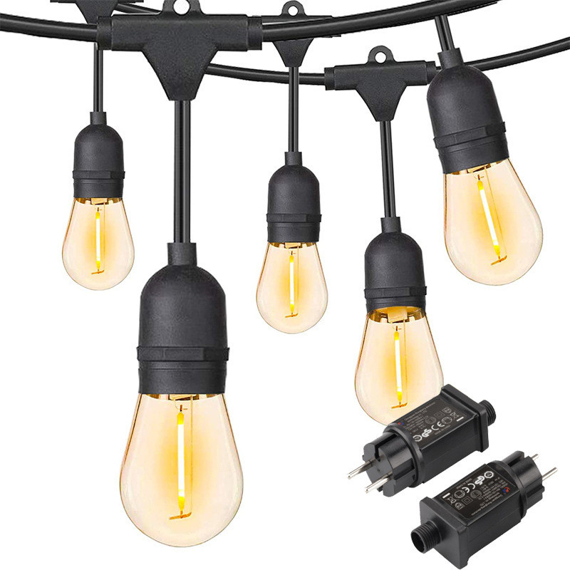 100M 防水 屋外 吊り付け ストリング 電球 200pcs ホールダー 無電球 CCT 2700K