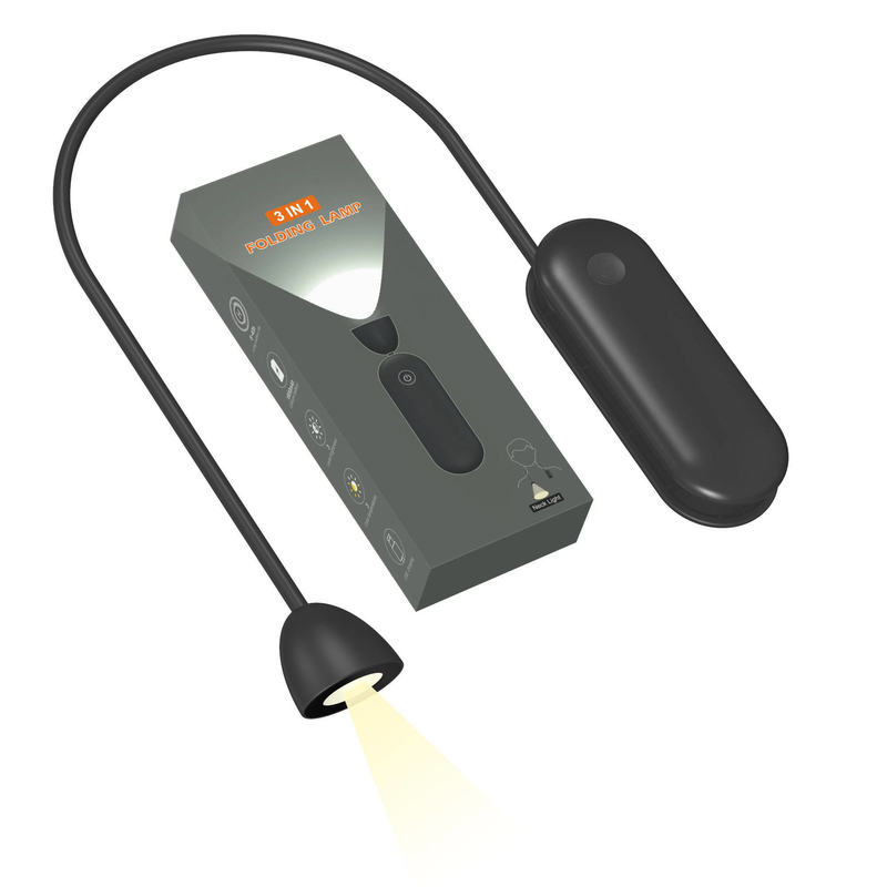 リチウム電池型 柔らかいLED折りたたみ式本用目保護用ライト 黒色